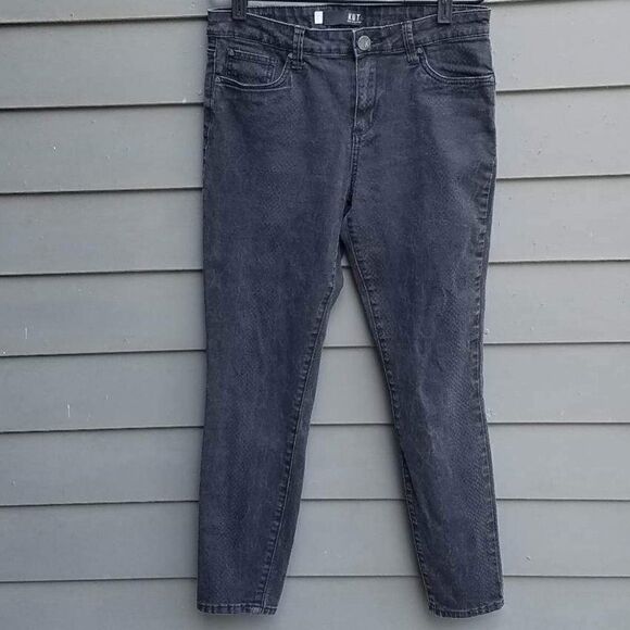 Kut from the Kloth Faded Gray Patterned Mira Ankle Toothpick Skinny Jeans 8 - Picture 1 of 9